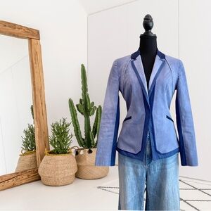 Elie Tahari Colorblock Snap Button Close Blazer Jacket